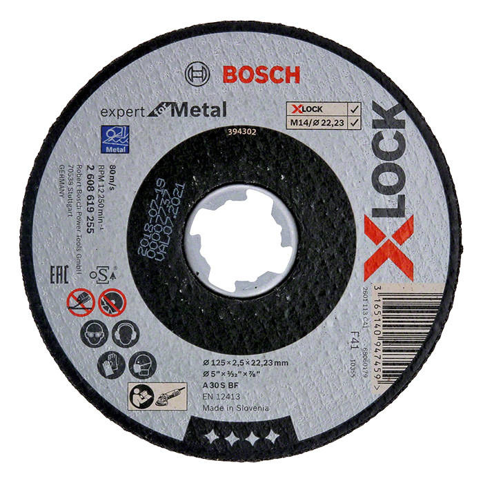 Tarcza do cięcia metalu Bosch 125×2,5×22,23 X-LOCK