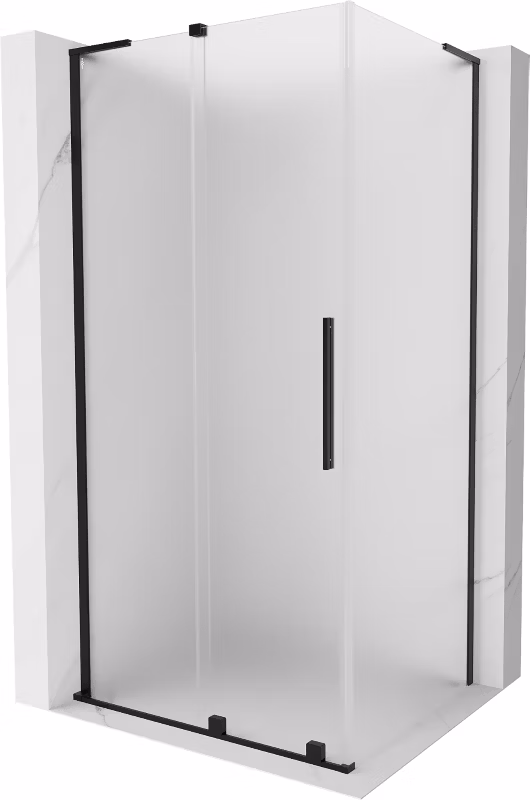 Kabina prysznicowa Mexen Velar L rozsuwana 120 x 75 cm szron czarna 1 szt.