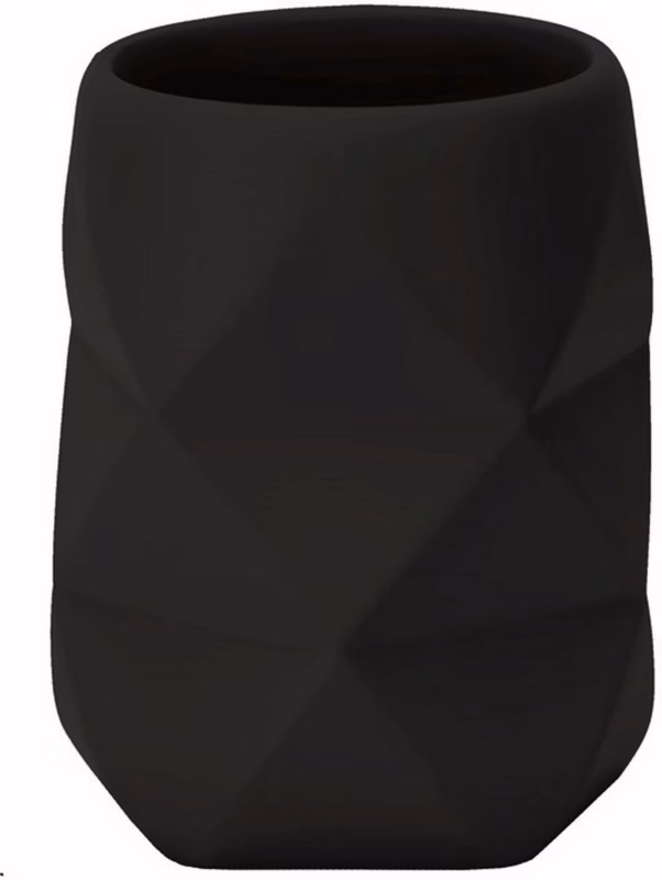 Kubek na szczoteczki Kleine Wolke Golden Crackle czarny poliżywica 300 ml 1 szt.