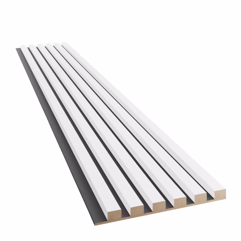 Lamele slim na czarnej płycie MDF LAMELE3D – biały mat 1 szt.