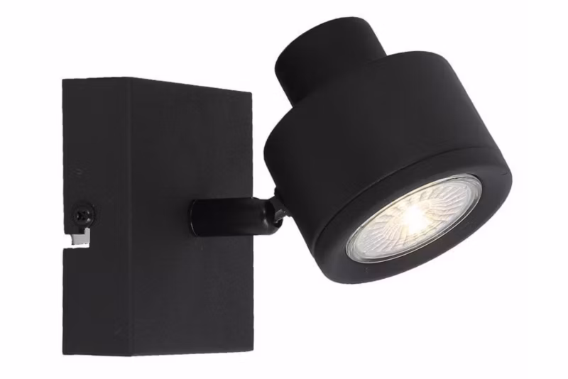 Kinkiet ścienny Reality Emerson czarny styl nowoczesny 1 x GU10 x IP20 wym: 13 x 9 x 9 cm – 1 szt.