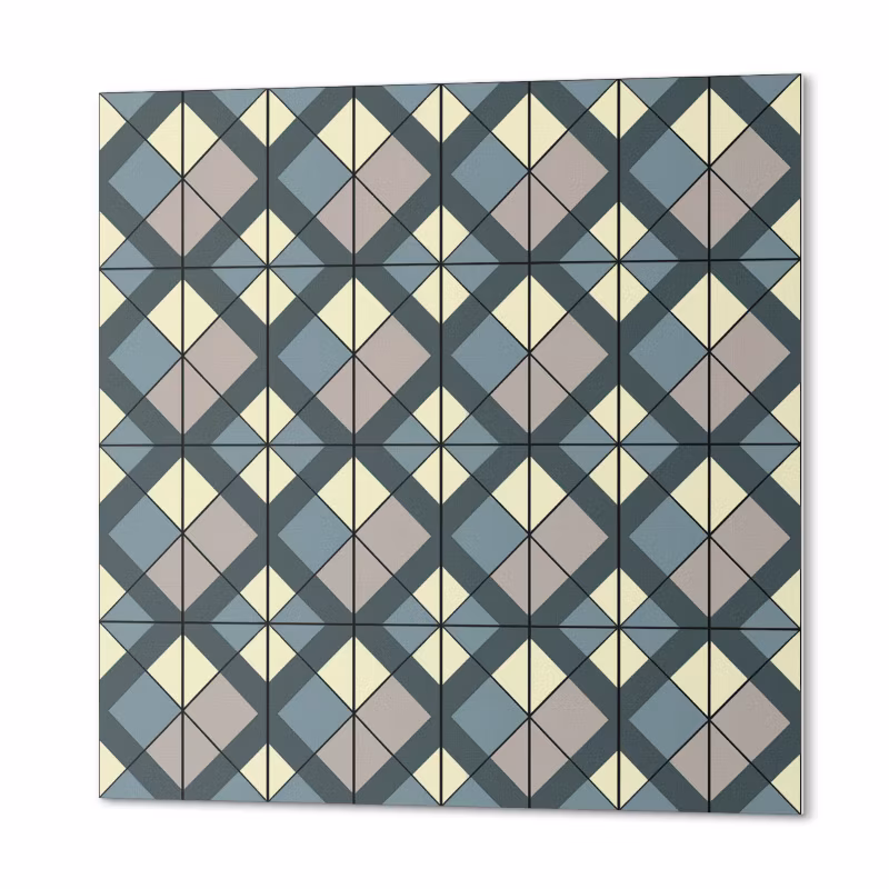 Komplet Kafelków PCV ArtPrintCave 50×50 cm Geometryczny wzór w kratkę 4 szt.