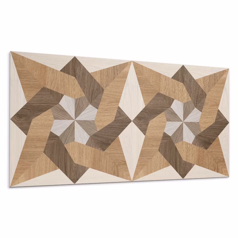 Kafelki samoprzylepne Wallfluent 40×20 cm Wielokątowy wzór drewnianej mozaiki 10 szt.