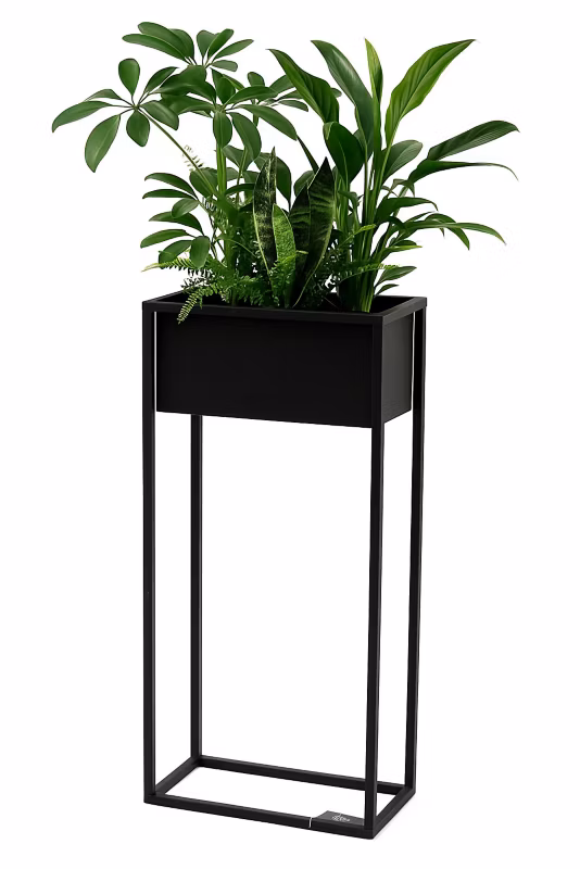 Kwietnik stojący JAKPOL Cubo Loft 80×40 cm metalowy czarny 1 szt.