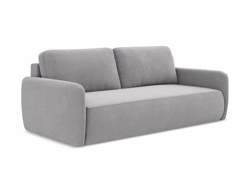 Kanapa 3-osobowa z funkcją spania LaMiaSofa CORLE z tkaniny strukturalnej 218×102 cm jasny szary 1 szt.
