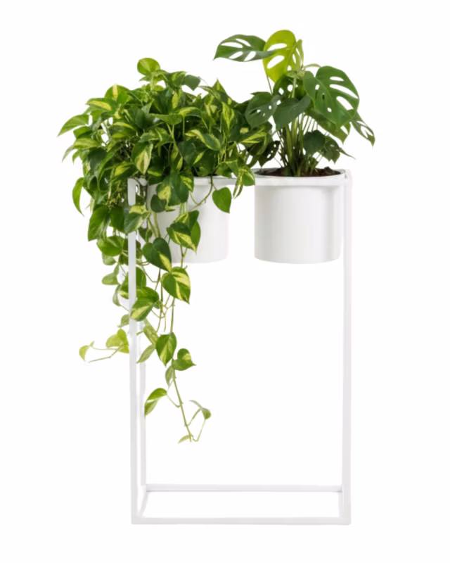 Kwietnik stojący JAKPOL Ugo Loft 80×50 cm metalowy biały 1 szt.