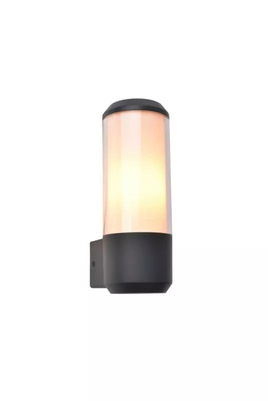 Kinkiet ścienny zewnętrzny Lutec Heros szaro-biały 1 x E27 x 15W IP44 wym: 26,2 x 9,6 x 12 cm – 1 szt.