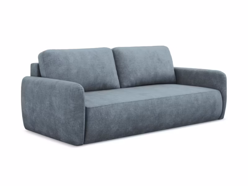 Kanapa 3-osobowa z funkcją spania LaMiaSofa CORLE z tkaniny szenilowej 218×102 cm jeans 1 szt.