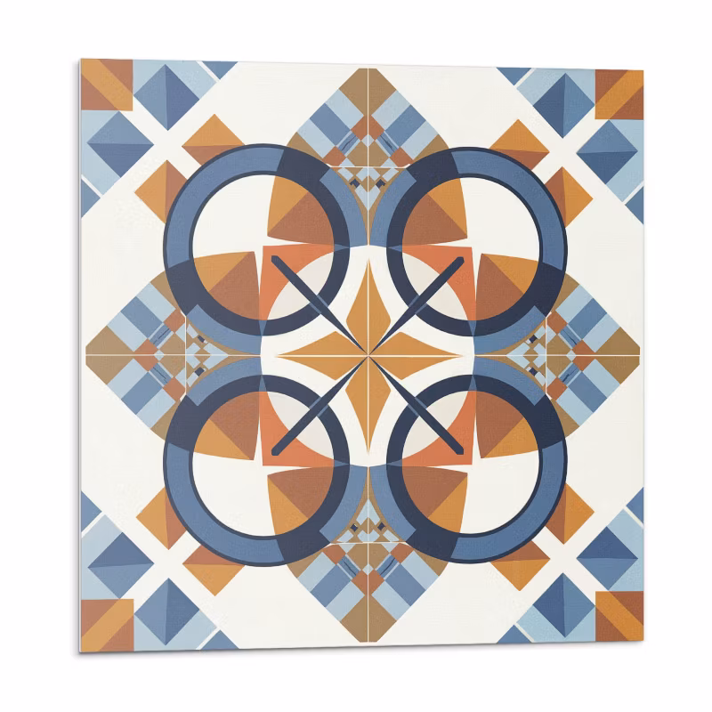 Kafelki samoprzylepne Wallfluent 20×20 cm Okręgowe motywy w geometrycznym stylu 20 szt.