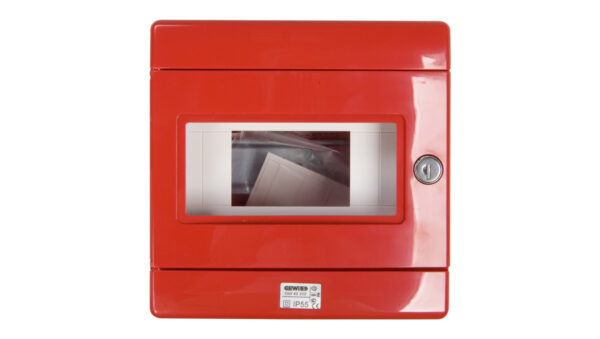 Szafka do wyłącznika p.poż. 1×8 moduły natynkowa czerwona 42 RV GW42202