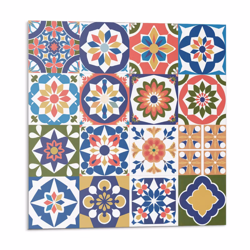 Kafelki samoprzylepne Wallfluent 50×50 cm Kreatywne wzory kwadratowej mozaiki 4 szt.