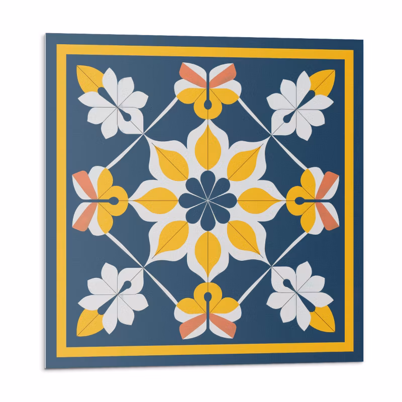 Kafelki samoprzylepne Wallfluent 30×30 cm Symetryczny motyw kwiatowy 9 szt. 4070095557631