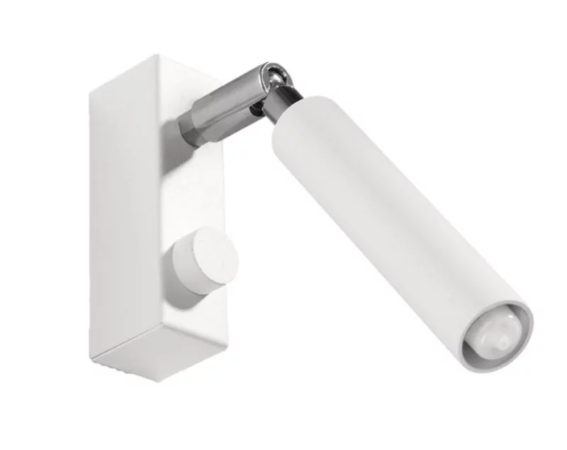 Kinkiet ścienny Sollux Lighting Eyetech biały chromowany 1 x G9 x 12W IP20 wym: 10 x 3 x 23 cm – 1 szt.