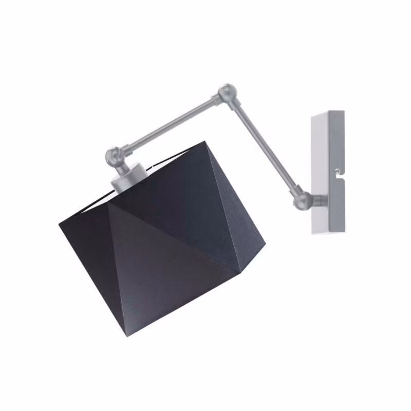 Kinkiet Volta Light Factory Soul Srebrny/Czarny Abażur 1xE27 1szt. 5903628751895