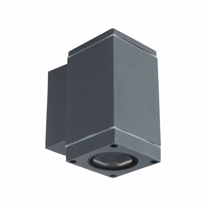 Kinkiet ścienny zewnętrzny V-TAC szary 1 x GU10 x IP44 wym: 11,2 x 6,3 x 9,9 cm – 1 szt.