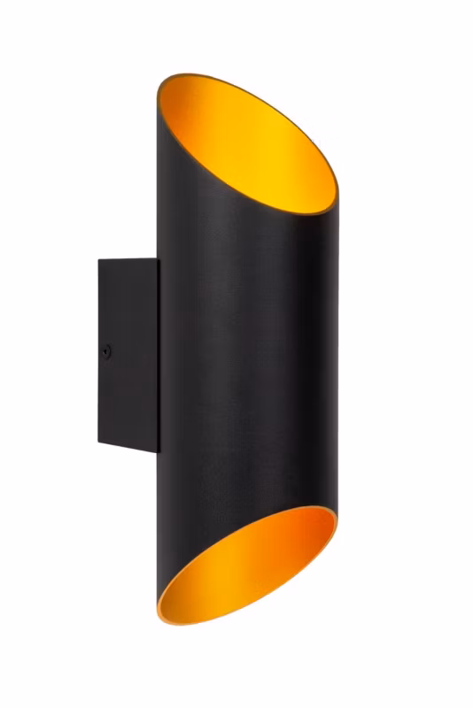 Kinkiet ścienny Lucide Quirijn czarno-złoty-odcienie złota 1 x G9 x 40W IP20 wym: 30 x 10 x 10 cm – 1 szt.