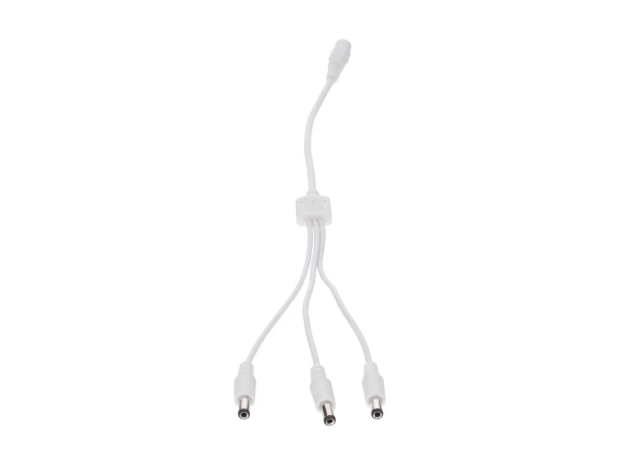 Rozgałęźnik DC 5.5X2.1 3W‑1G biały 32cm 22/20awg
