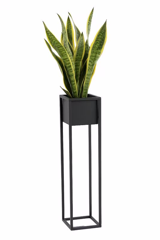 Kwietnik stojący JAKPOL Cubo Loft 90 cm metalowy czarny 1 szt.