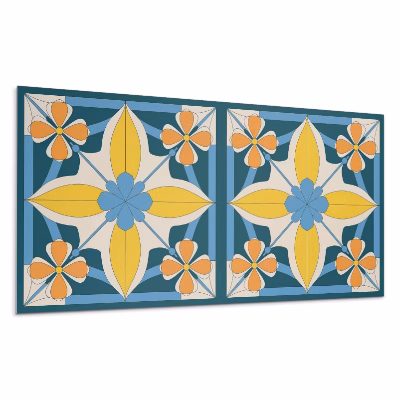 Kafelki samoprzylepne Wallfluent 60×30 cm Wzór geometryczny z kwiatami 6 szt.