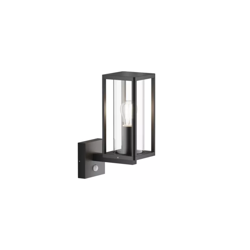 Kinkiet zewnętrzny z czujnikiem Maytoni Cell grafitowy 1 x E27 x 15W IP65 wym: 31 x 11,5 x 20,2 cm – 1 szt.