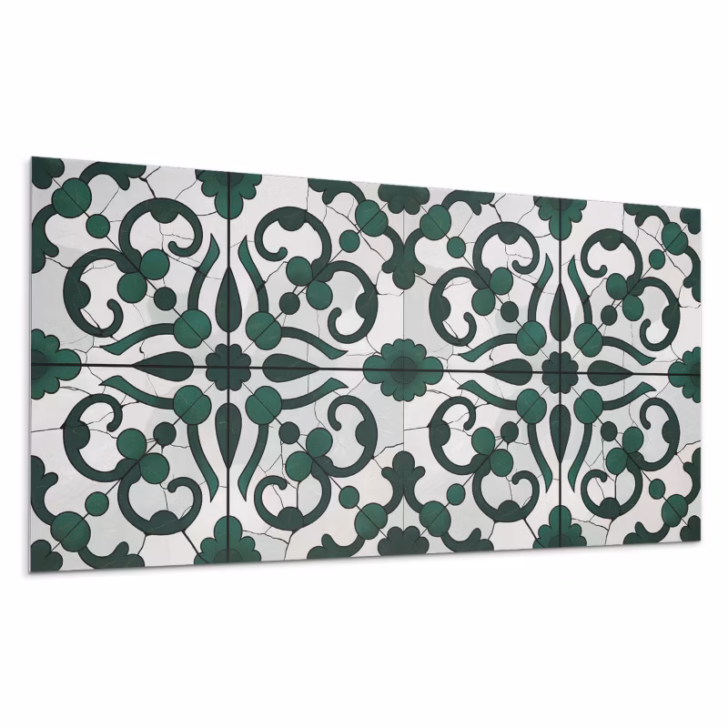 Kafelki samoprzylepne Wallfluent 40×20 cm Kwiatowy wzór z delikatnymi zdobieniami 10 szt.