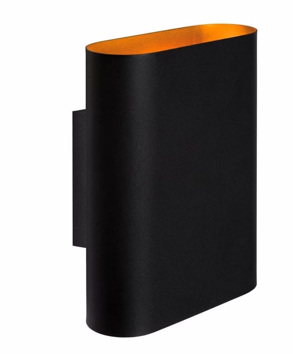 Kinkiet ścienny Lucide Ovalis czarny-mosiądz-złoty 2 x E14 x 9W IP20 wym: 20 x 16 x 8,5 cm – 1 szt.