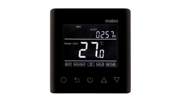 Regulator temperatury podtynkowy – programowalny TYP: RTW-01 czarny MTC10000378-WUN