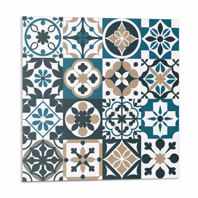 Kafelki samoprzylepne Wallfluent 30×30 cm Geometryczne kafelki w artystycznym porządku 9 szt.