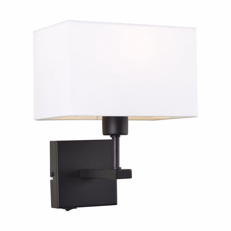 Kinkiet ścienny Italux Norte biało-czarny 1 x E27 x 60W IP20 wym: 29 x 19 x 19 cm – 1 szt.