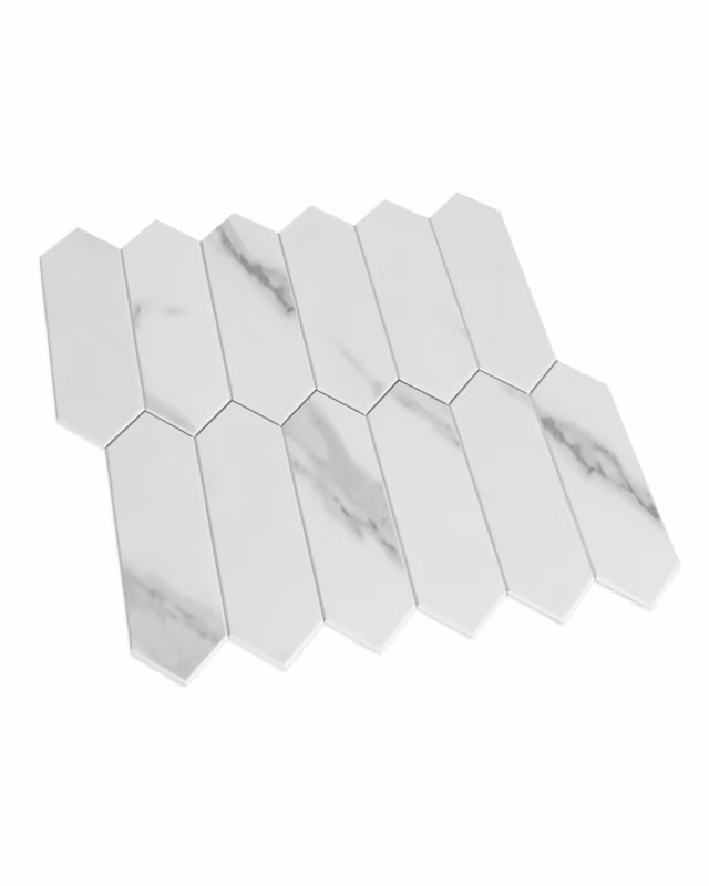 Kafelki ścienne samoprzylepne płytki Mazovia 30,5 x 30,5 cm odporne na zachlapania, marmur Białe 1 szt.