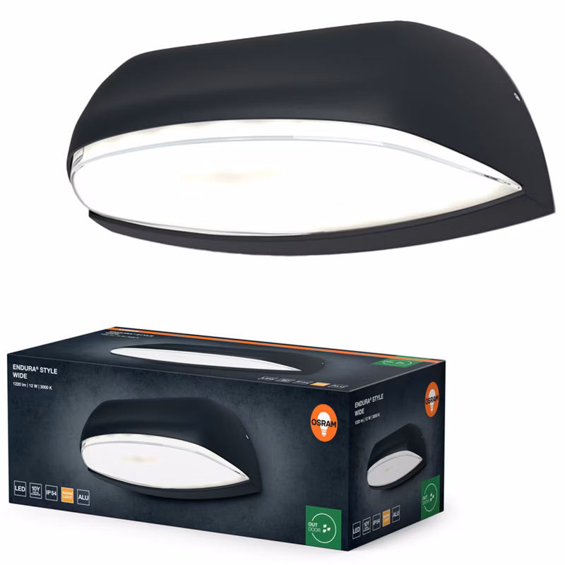 Kinkiet Ogrodowy Endura Osram Lampa Elewacyjna Zewnętrzna LED 12W 530lm 3000K Szary IP54 1 szt.