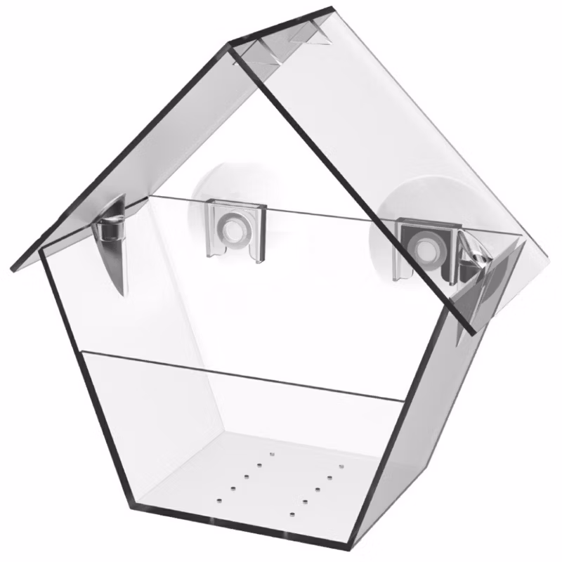 Karmnik dla ptaków na okno Esschert Design transparentny lekki 14x15x9 cm 1 szt.