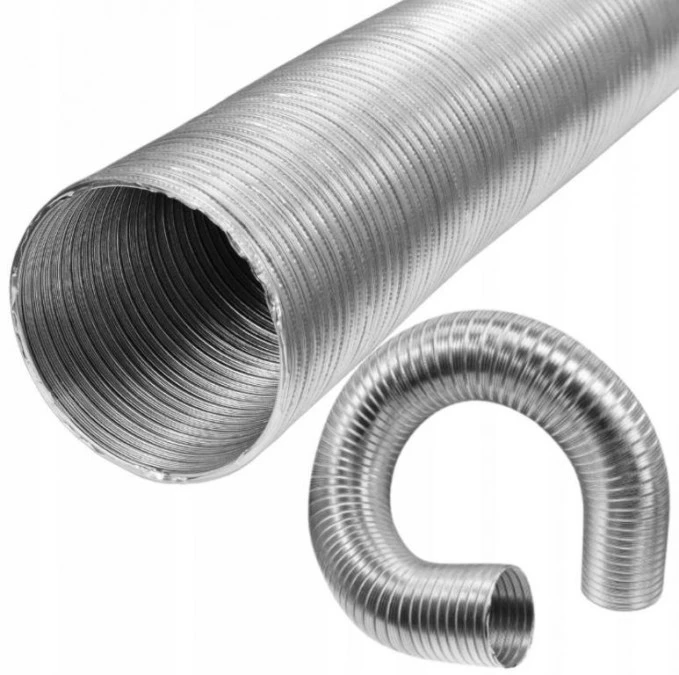 Rura aluminiowa spiro kanał wentylacyjny rozciągliwy Fi 80 długość do 3m