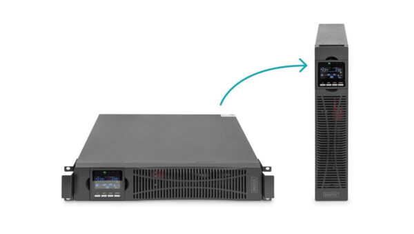 Zasilacz awaryjny UPS Online Rack 19 LCD 2000VA/2000W 4x12V/9Ah 8xC13 1xC20 USB RS232 RJ45 Głębokość 460mm DN-170095