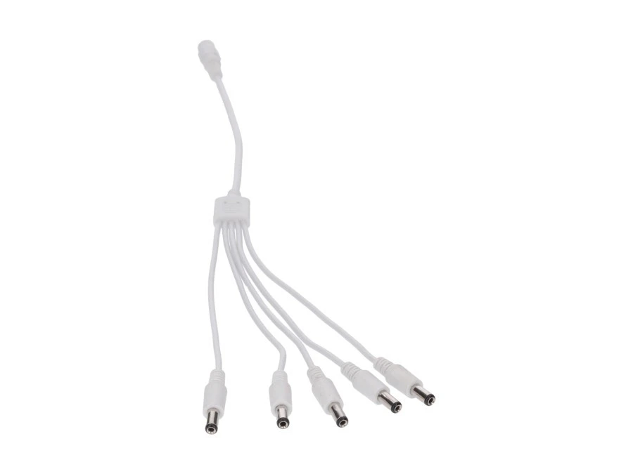 Rozgałęźnik DC 5.5X2.1 5W‑1G biały 32cm 22/20awg