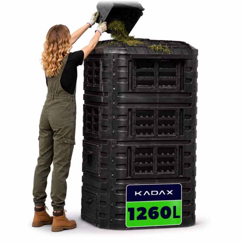 Kompostownik KADAX Ogrodowy modułowy 1260L mrozoodporny Całoroczny Czarny 1szt.