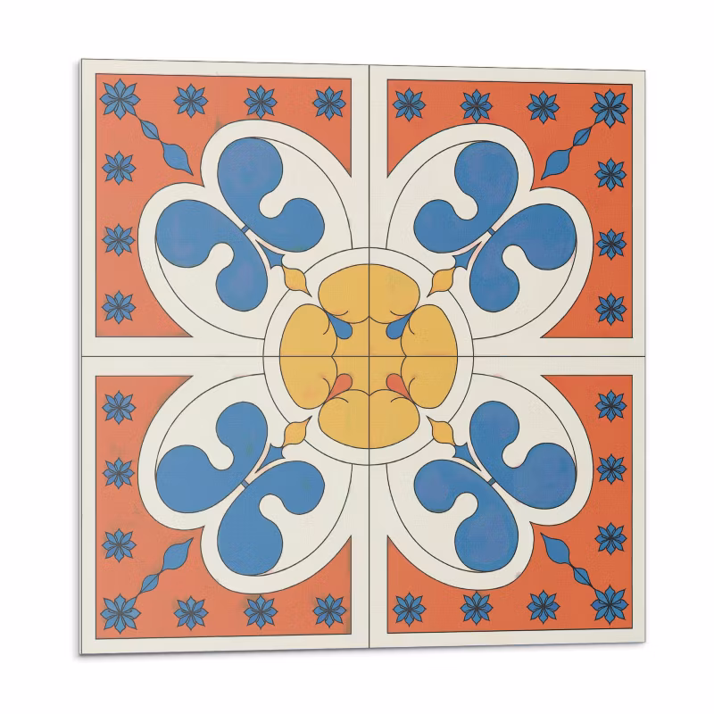 Kafelki samoprzylepne Wallfluent 50×50 cm Nowoczesny wzór roślinny 4 szt. 4070095576892