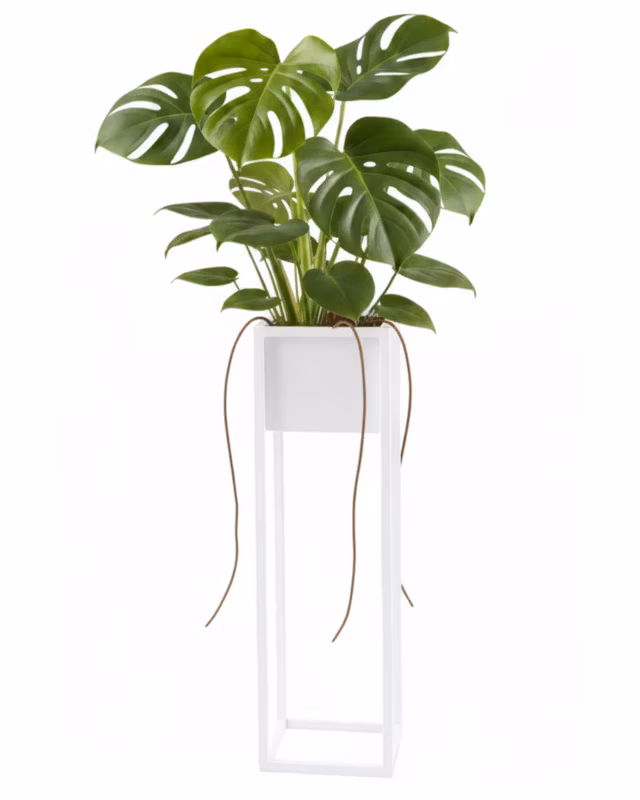 Kwietnik stojący JAKPOL Cubo Loft 70 cm metalowy biały 1 szt.