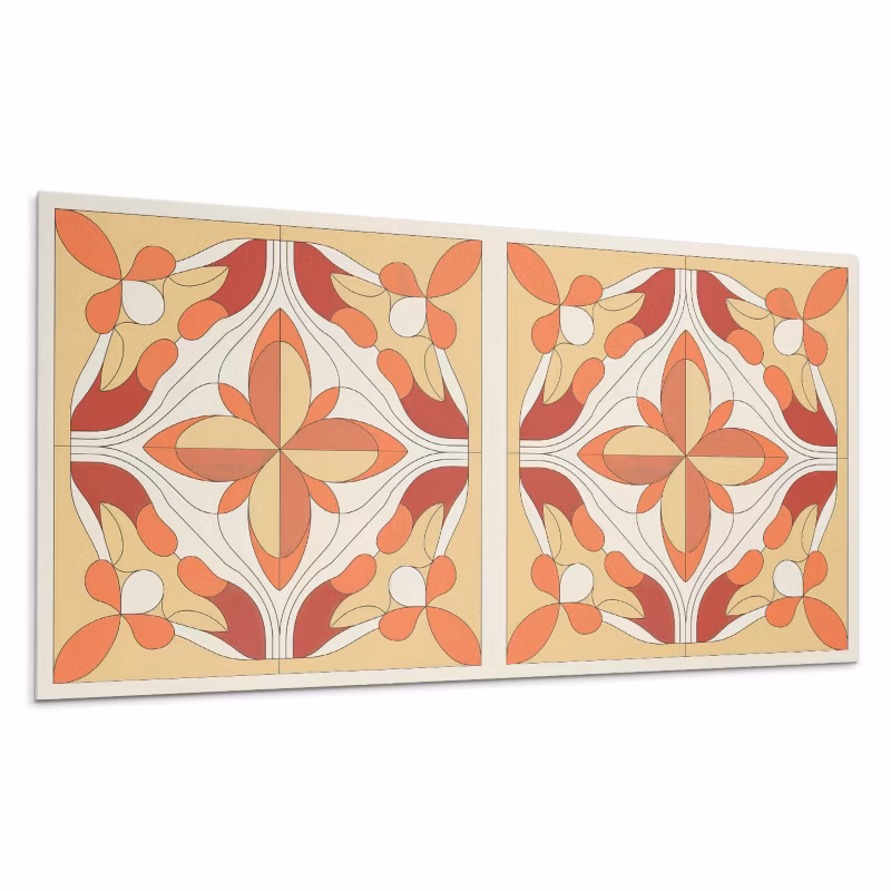Kafelki samoprzylepne Wallfluent 60×30 cm Nowoczesny motyw kwiatów w abstrakcyjnym wydaniu 6 szt.