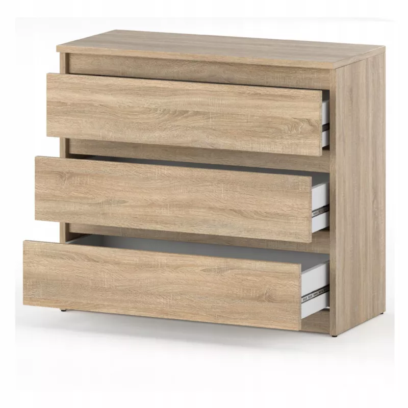 Komoda Z 3 Szufladami Stiv-Meble Dąb Sonoma 80X33,5X71,5 Cm 1Szt.