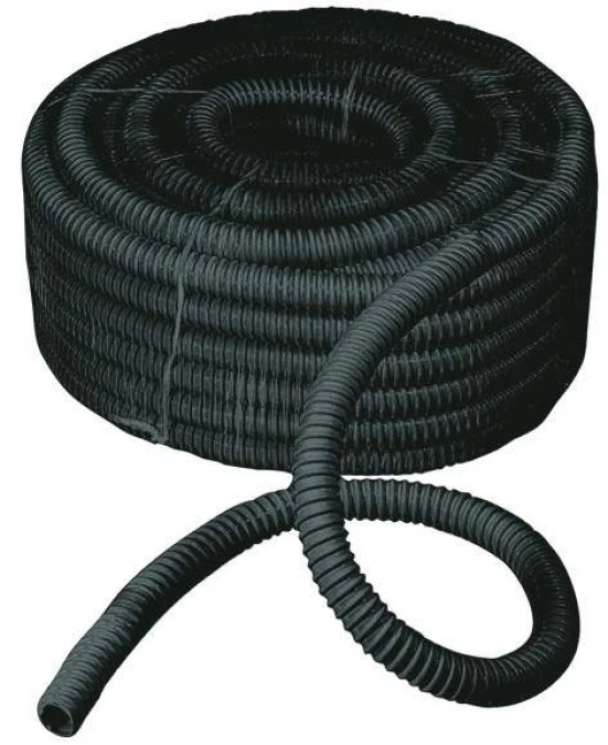 Rura spiralna wysokoelastyczna czarna 320N samogasnąca PVC +5C +60C PV UV fi 8 /30m/