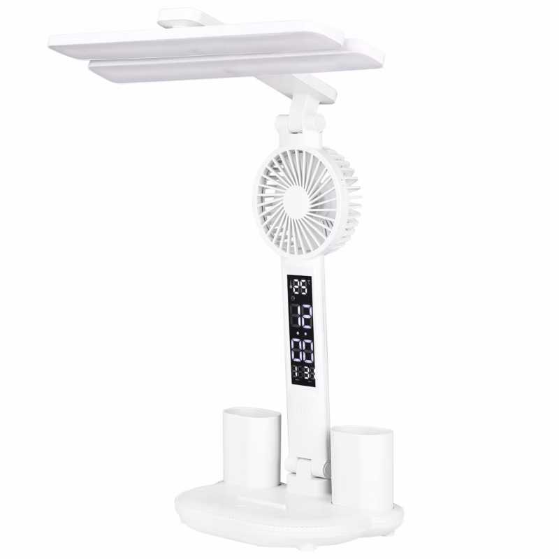 Lampa biurkowa LED MasterLED Summer 7W 3000-6000K z wentylatorem i wyświetlaczem biała 1 szt.