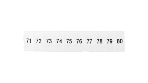 Oznacznik do złącz szynowych, opisówka ZB 5 numerowana od 71-80 kolor biały /10szt./