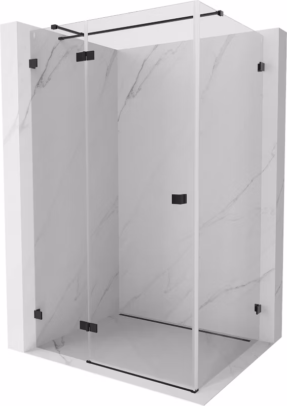 Kabina prysznicowa uchylna Mexen Lunar T czarna 120×110 cm 1 szt.