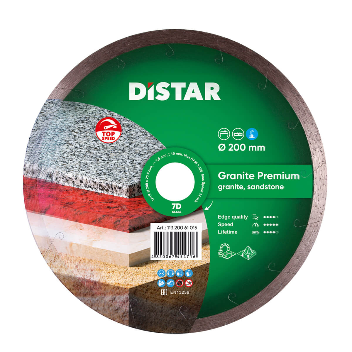 Tarcza diamentowa Granite Premium 1A1R 200×1,8x10x25,4 Distar 11320061015
