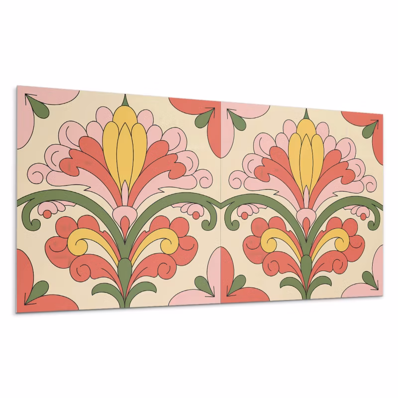 Kafelki samoprzylepne Wallfluent 60×30 cm Dekoracyjny wzór kwiatowy 6 szt.