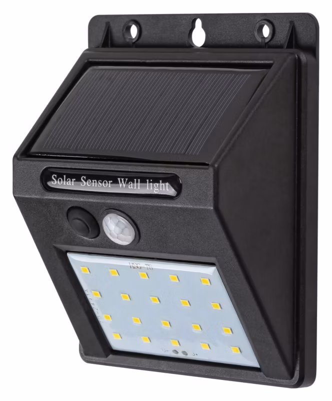 Kinkiet solarny z czujnikiem Rabalux Ostrava czarny LED 1.3W 4000K 100lm IP44 wym: 12,5 x 10 x 5 cm tworzywo sztuczne – 1 szt.