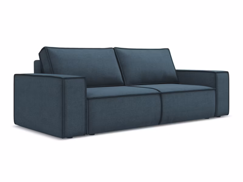 Kanapa 3-osobowa z funkcją spania LaMiaSofa LIVORNO z tkaniny strukturalnej 255×105 cm jeans 1 szt.
