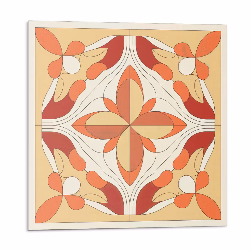 Kafelki samoprzylepne Wallfluent 20×20 cm Nowoczesny motyw kwiatów w abstrakcyjnym wydaniu 20 szt.