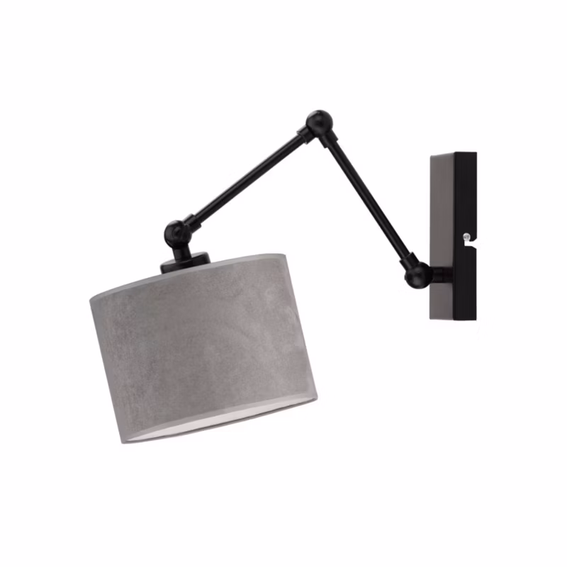 Kinkiet Volta Light Factory Soul Czarny/Szary welur Abażur 1xE27 1szt.